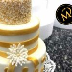 3-stöckige Hochzeitstorte in Gold - Rezept Marcel Paa