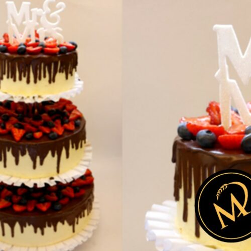 3-stöckige Drip Cake Hochzeitstorte - Rezept Marcel Paa